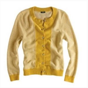 J. CREW Crystal Button Cashmere Blend Cardigan